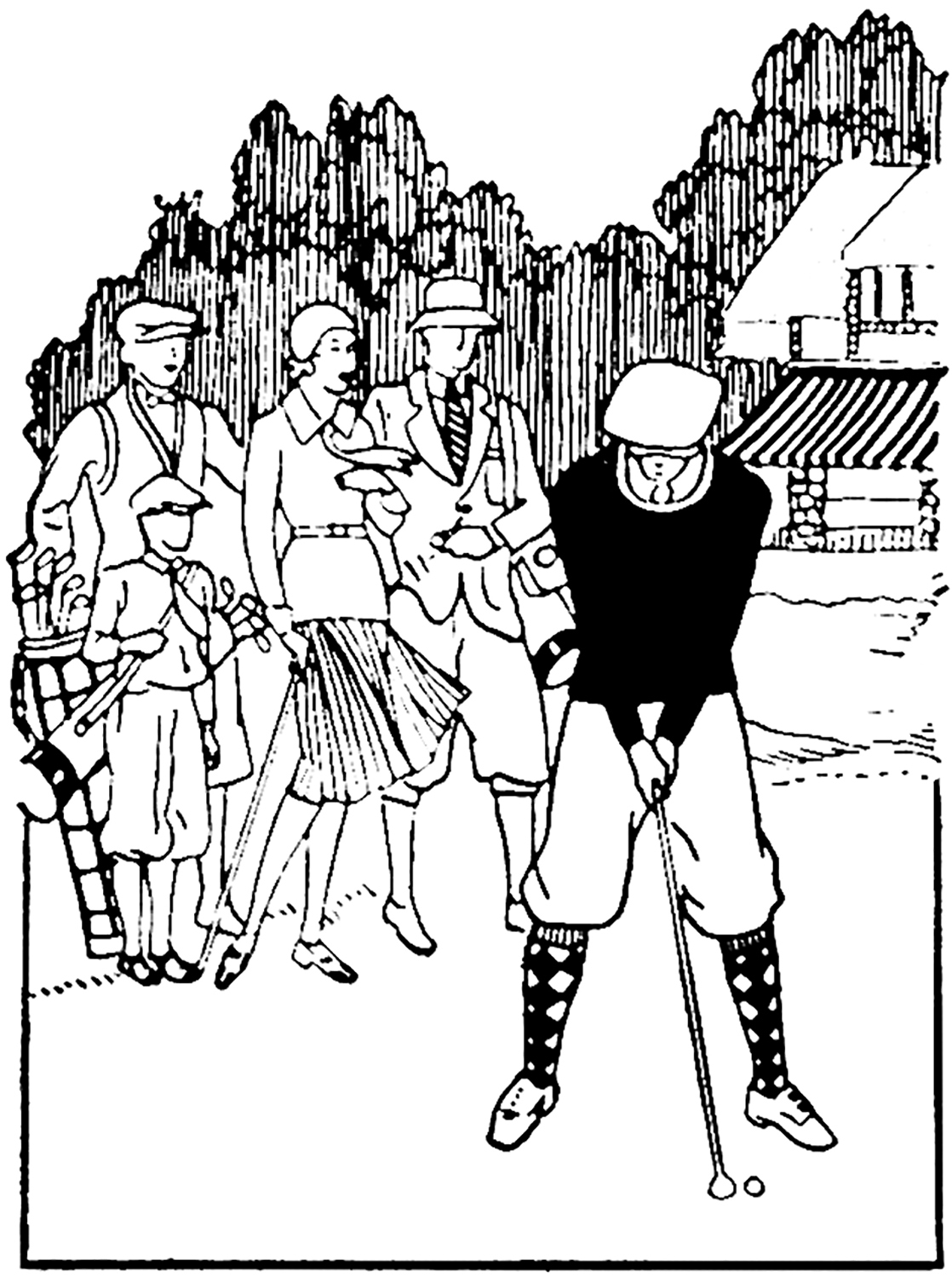 1118x1500 Vintage Golf Line Drawing Image