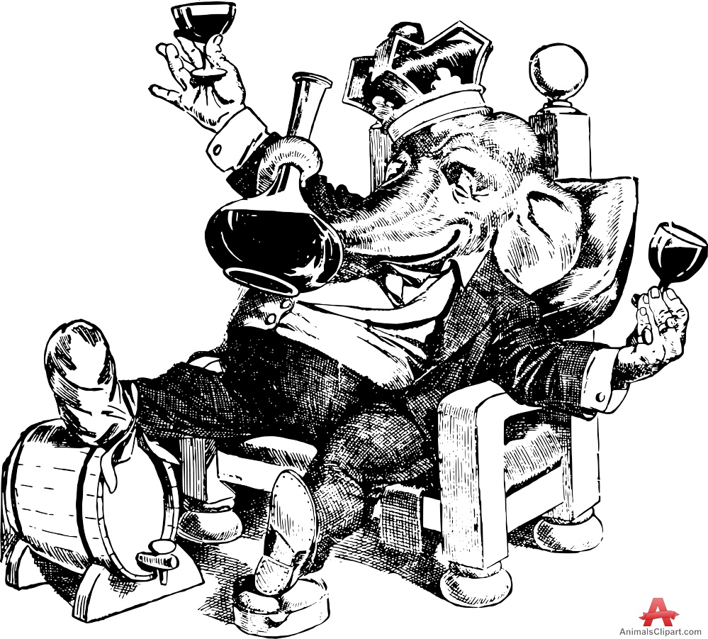 999x901 Drunk Rich Elephant Vintage Cartoon Clipart Free Clipart Design