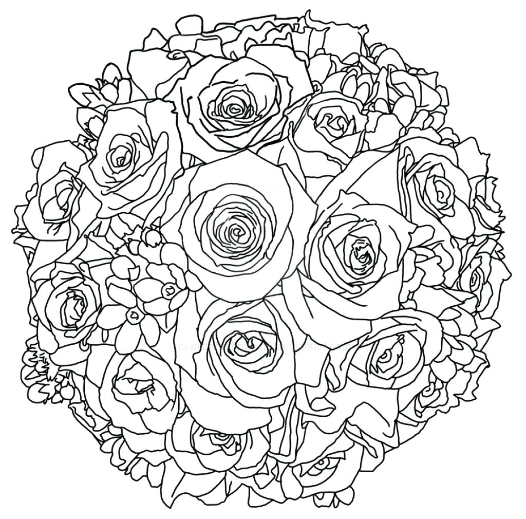 1024x1010 Coloring Flower Bouquets Coloring Pages Bouquet Drawing Pics