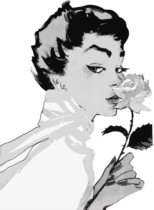 Vintage Girl Drawing