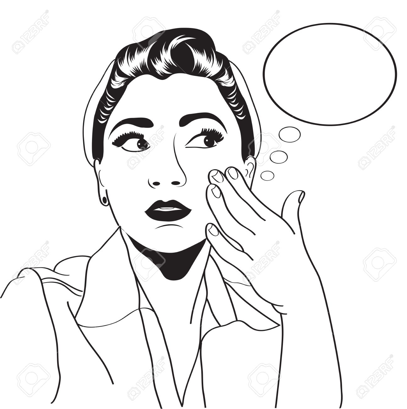 1296x1300 Vintage Girl Pop Art En Formato Vectorial Ilustraciones