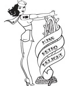 239x299 Vintage Pin Up Girl Coloring Pages
