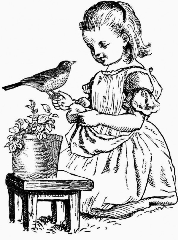 600x809 Freebie Vintage Girl Digi Stamp Craft Vintage