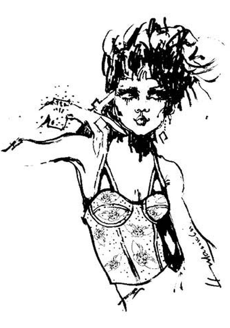 Vintage Girl Drawing Png