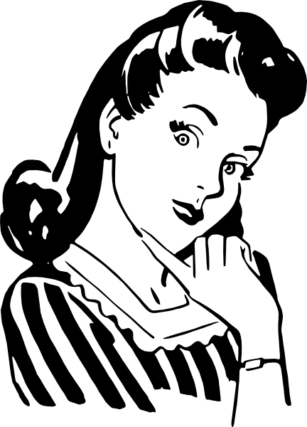 432x600 Vintage Female Clip Art