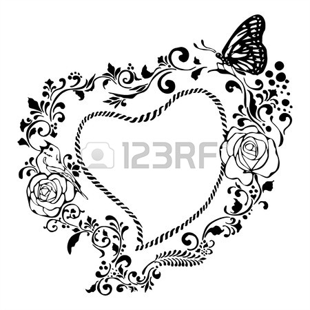 450x450 Tender Heart Vintage Valentine Frame Royalty Free Cliparts