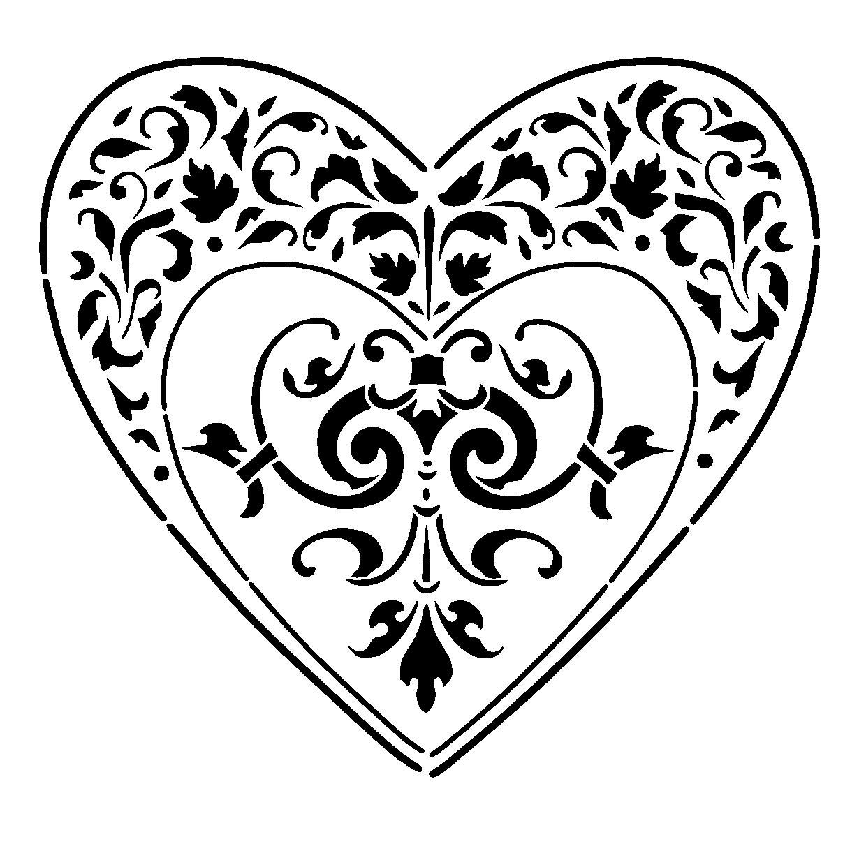 1240x1209 66 Vintage Heart Stencil 9.