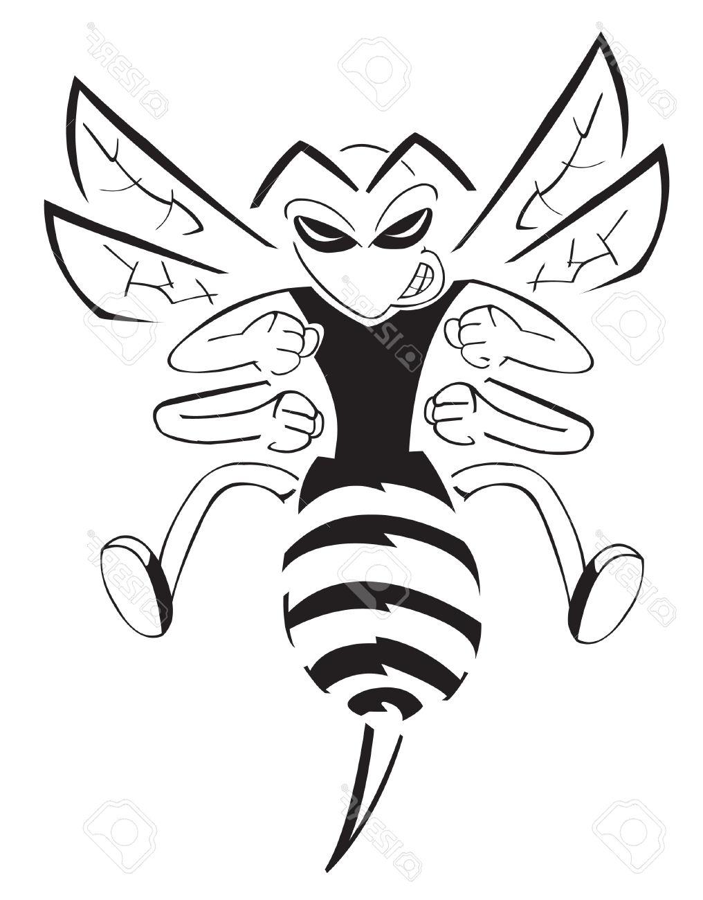 1016x1300 Best Hd Bee Character Stock Vector Hornet Wasp Drawing