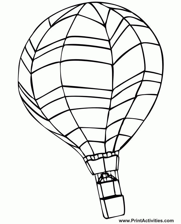 700x864 Vintage Hot Air Balloon Coloring Page