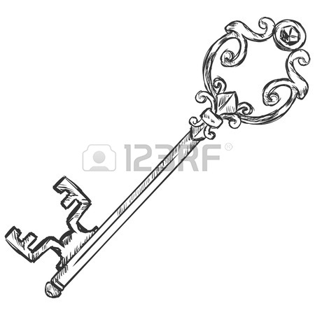 450x450 Set Of Outline Vintage Skeleton Keys Isolated On White Royalty