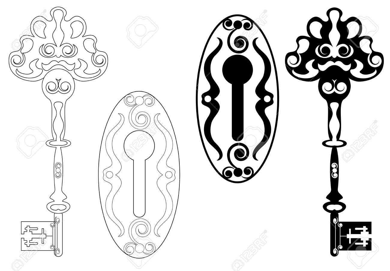 1300x902 Skeleton Key And Keyhole Royalty Free Cliparts, Vectors, And Stock