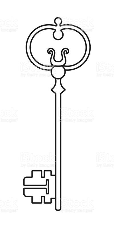 400x800 Vintage Key Clipart Black And White