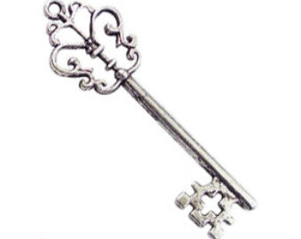 340x270 Classic Skeleton Key Necklace In Sterling Silver 18k Rose