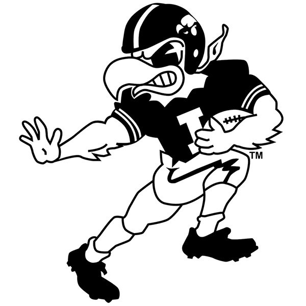 600x600 Hawkeyes Vintage Football Herky Decal