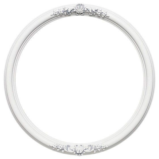 560x560 Round Frame In Linen White Finish Vintage White Picture Frames