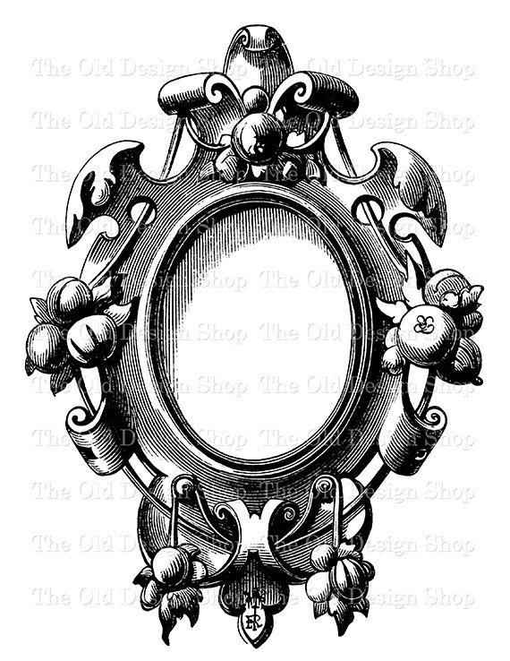 570x738 Vintage Clip Art Frame 2 Fairy Tale Snow White Mirror