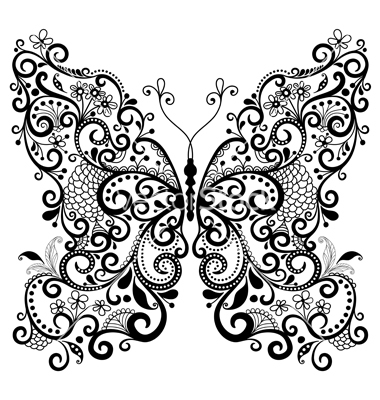 380x400 Fantasy Lacy Vintage Butterfly Vector Do You Like To Color