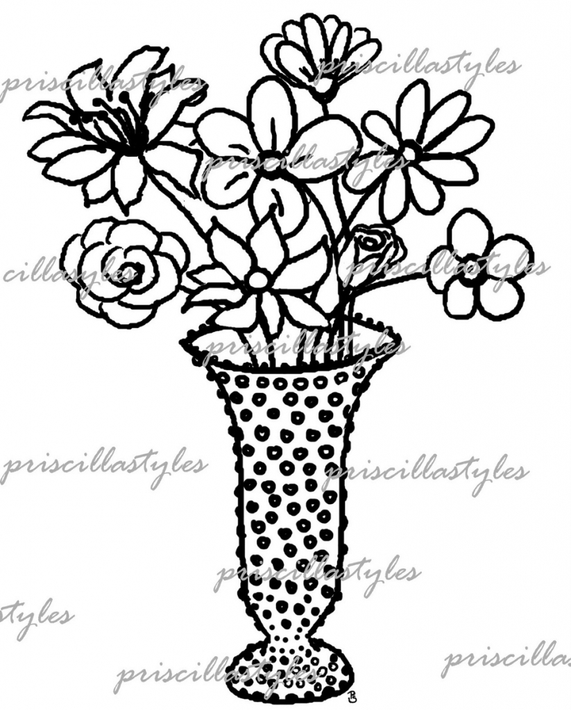 823x1024 Flowers Pots Sketch Wallpapers Drawings Of Flowers Clipart Best