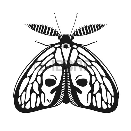 450x450 Vintage Style Illustration With Deads Head Butterfly, Mystic