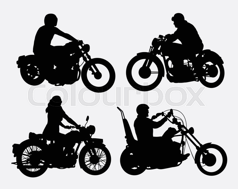 800x634 Male And Female Riding Vintage Motorcycle Silhouettes. Good Use