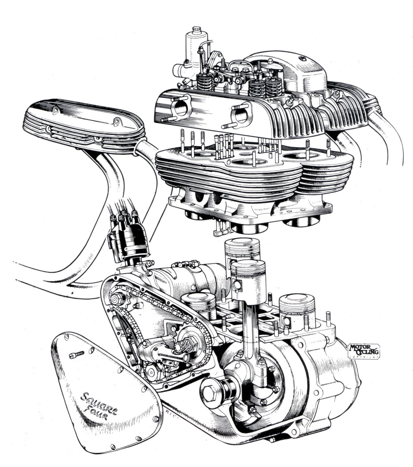 1415x1600 Ariel Square Four Wallpaper Ariel, Engine And Cutaway