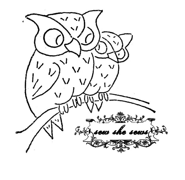 640x622 Vintage Owls Embroidery Pattern Owl Embroidery, Vintage Owl And Owl