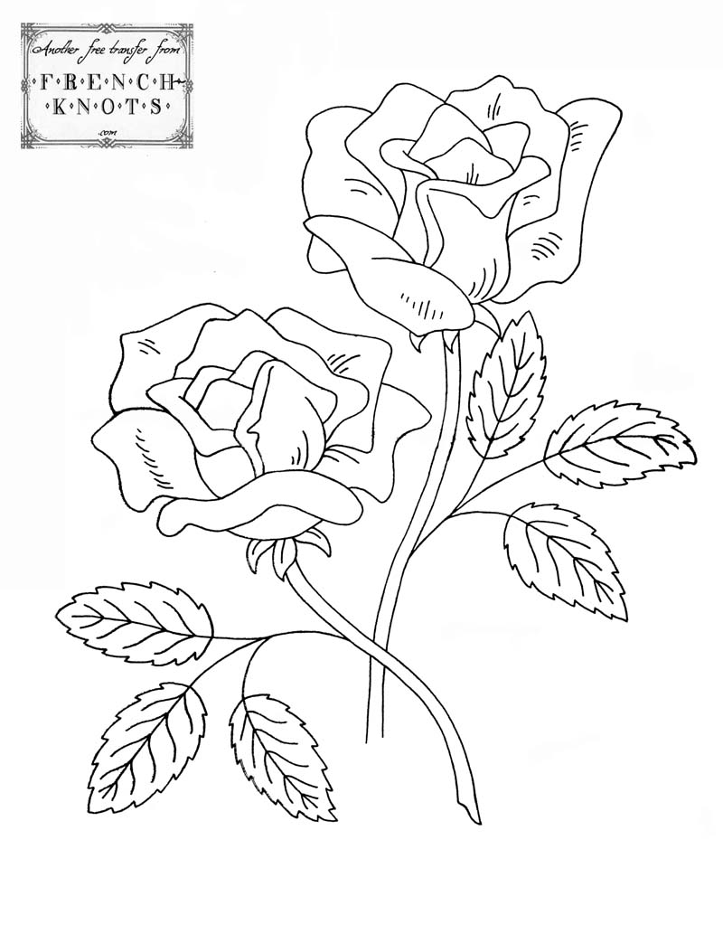 800x1033 Free Vintage Rose Embroidery Patterns