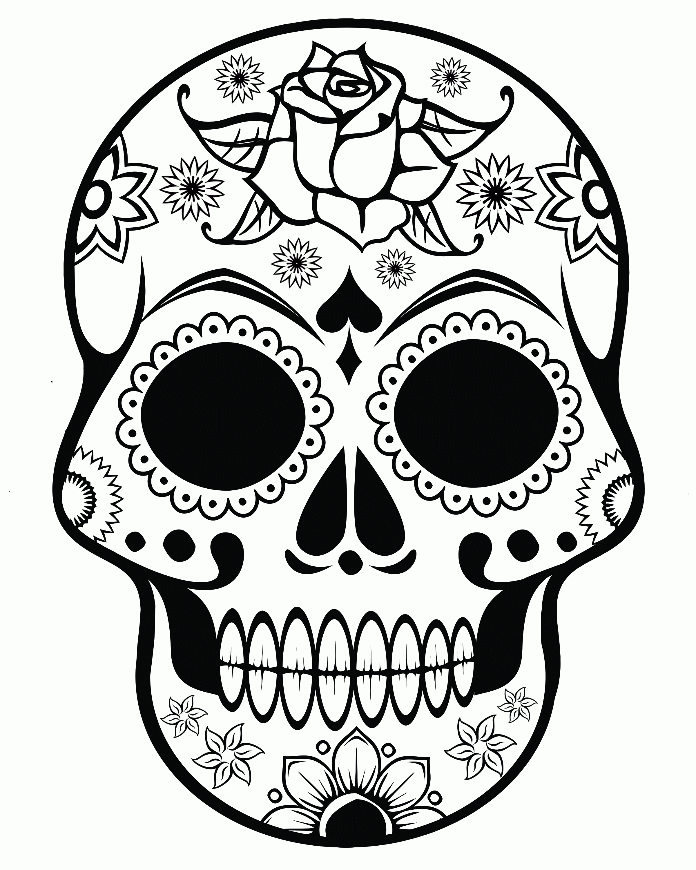 2400x3000 Printable Vintage Skull Drawing Printable