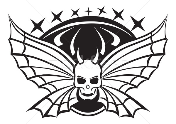 600x422 Tattoo Of Skull With Wings, Vintage Engraving. Vector Illustration
