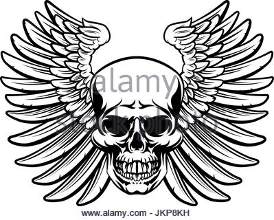 399x320 Winged Skull Vintage Woodcut Etched Or Engraved Style Drawing