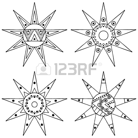 450x450 Set Of Vector Hand Drawn Decorative Stylized Vintage Brown