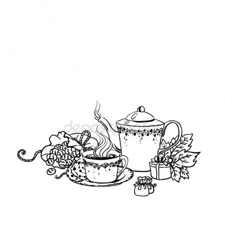 450x450 White Tea Drawing Stock Vectors, Royalty Free White Tea Drawing