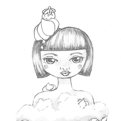 250x250 Teacup Girl Art