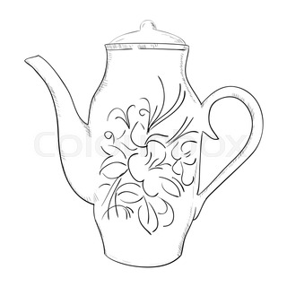 320x320 Tea Vintage Background. Hand Drawn Sketch Illustration. Menu