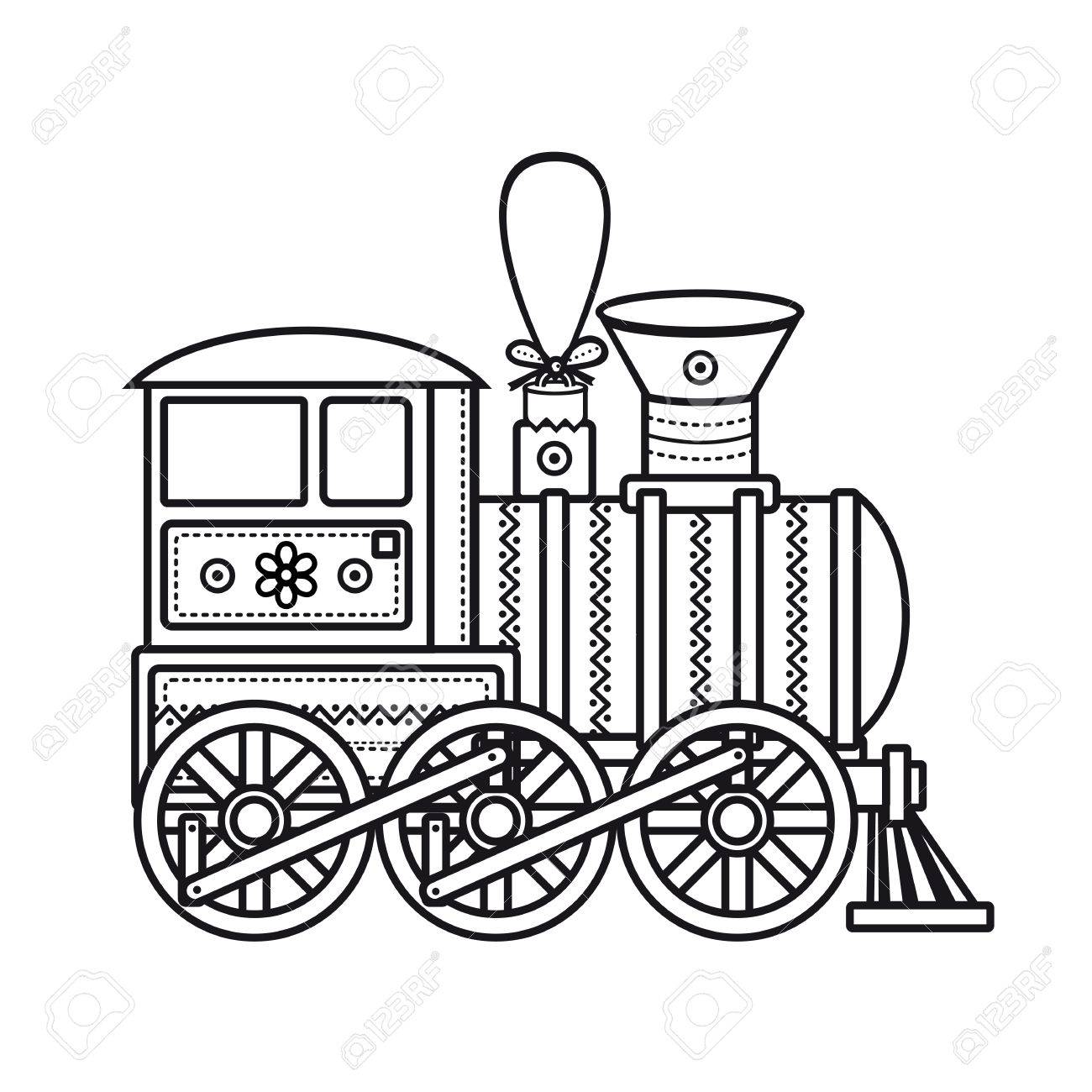 1300x1300 Vintage Train. Children's Toy. Christmas Decorations. Royalty Free