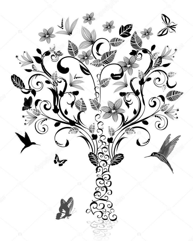 818x1023 Vintage Tree Stock Vector Oksana