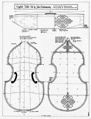 301x393 Technical Drawing Treble Viola Da Gamba, Hoskin, 1609 National