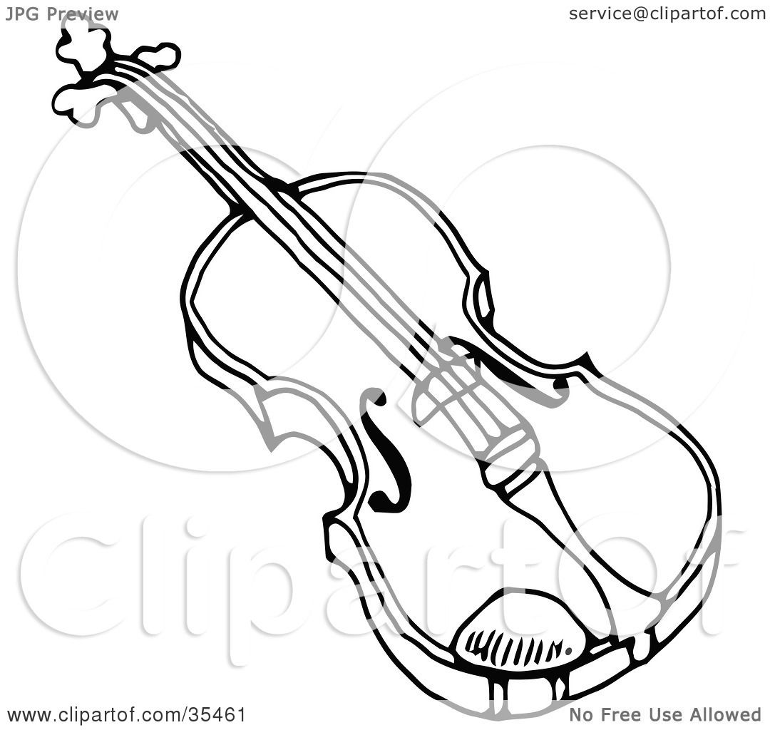 1080x1024 Clipart Illustration Of A Black And White Violon Or Viola
