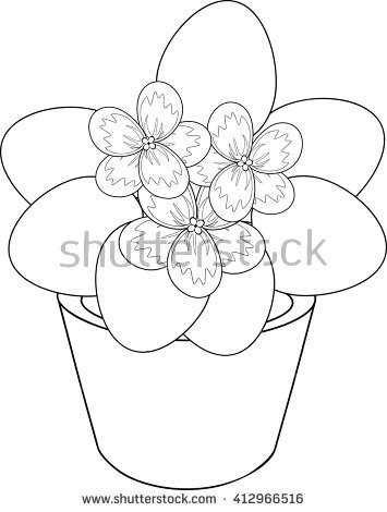 355x470 And White African Violet Clipart