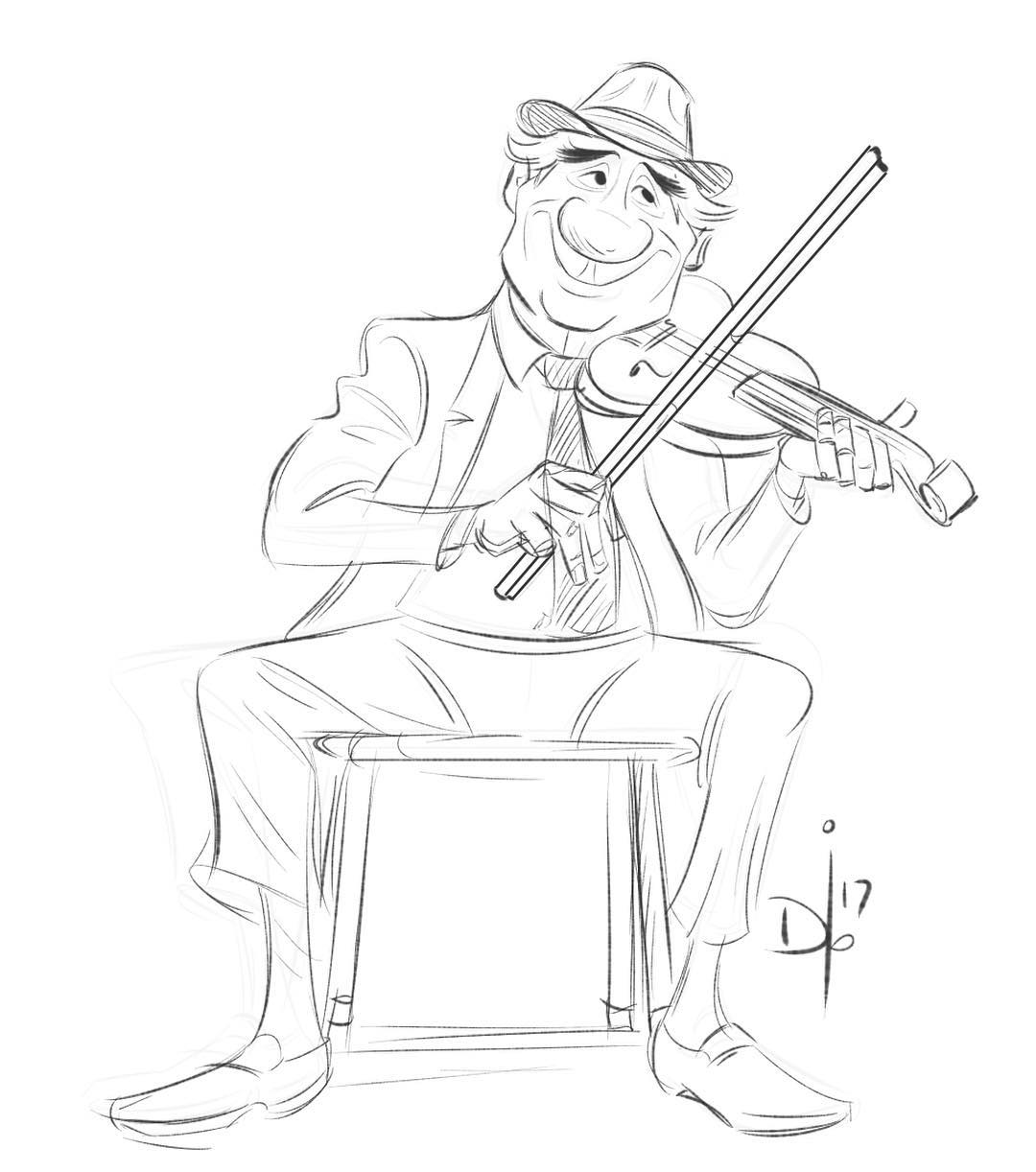 Violin Cartoon Drawing