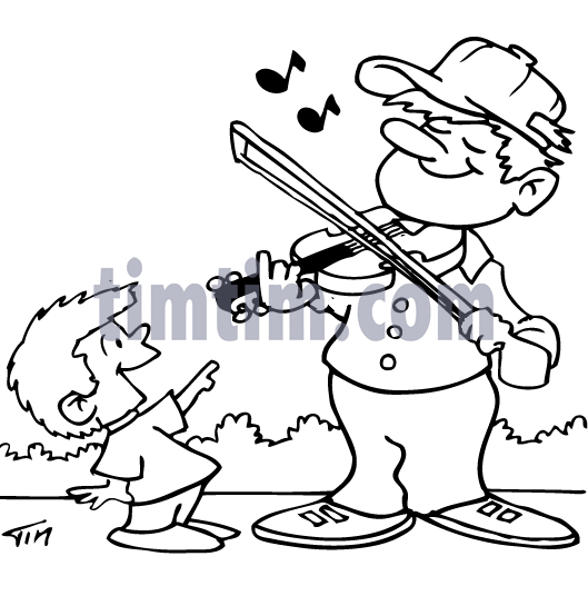 529x545 Free Drawing Of Street Musician Bw From The Category Music Amp Bands