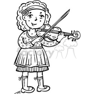 300x300 Royalty Free Girl Playing The Violin 381574 Vector Clip Art Image