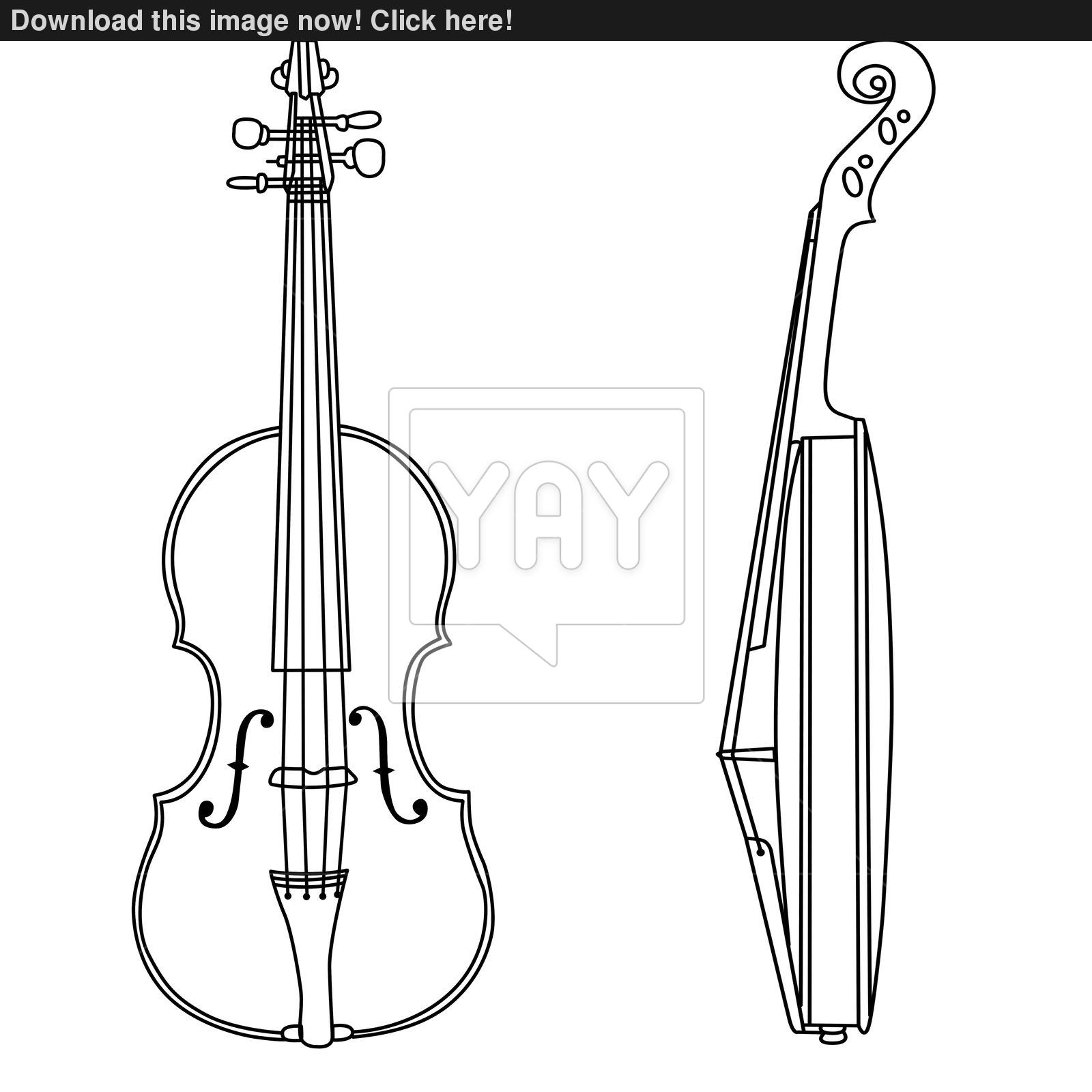 1600x1600 Violin Silhouette On White Background, Vector Illustration Image