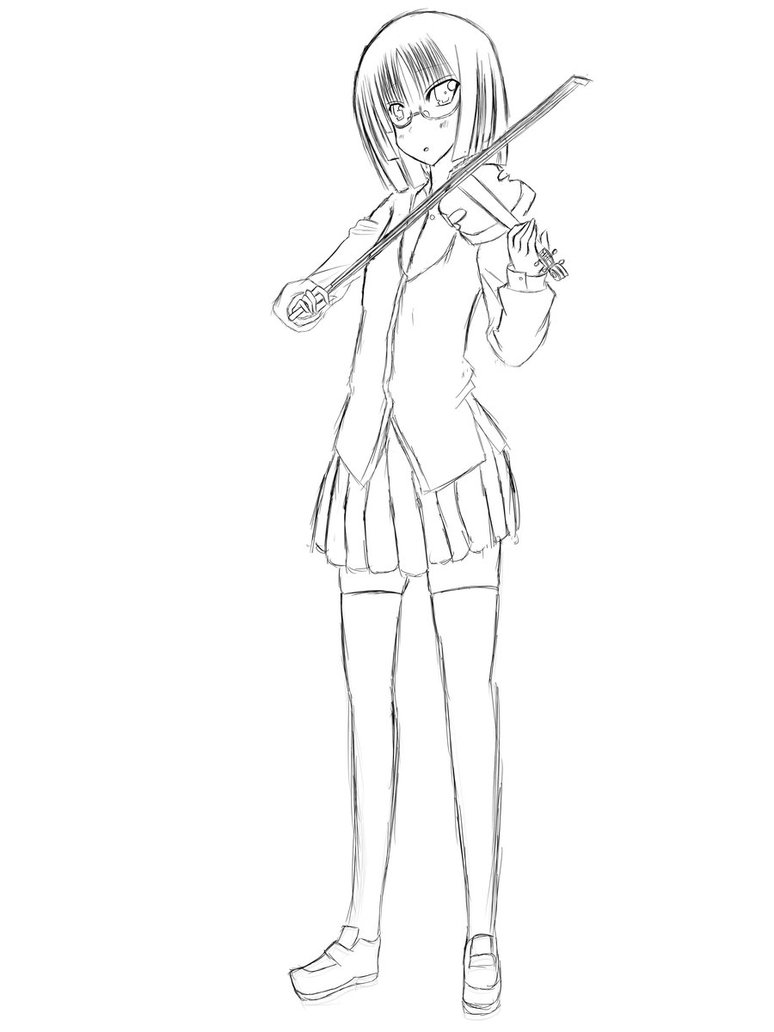 774x1032 Violin Girl (Sketch Form) By Theotaku143110