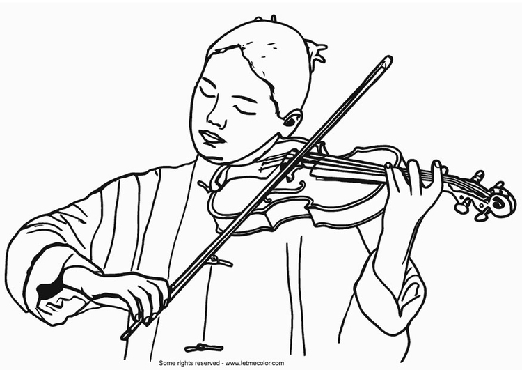 750x531 Coloring Page Violinist