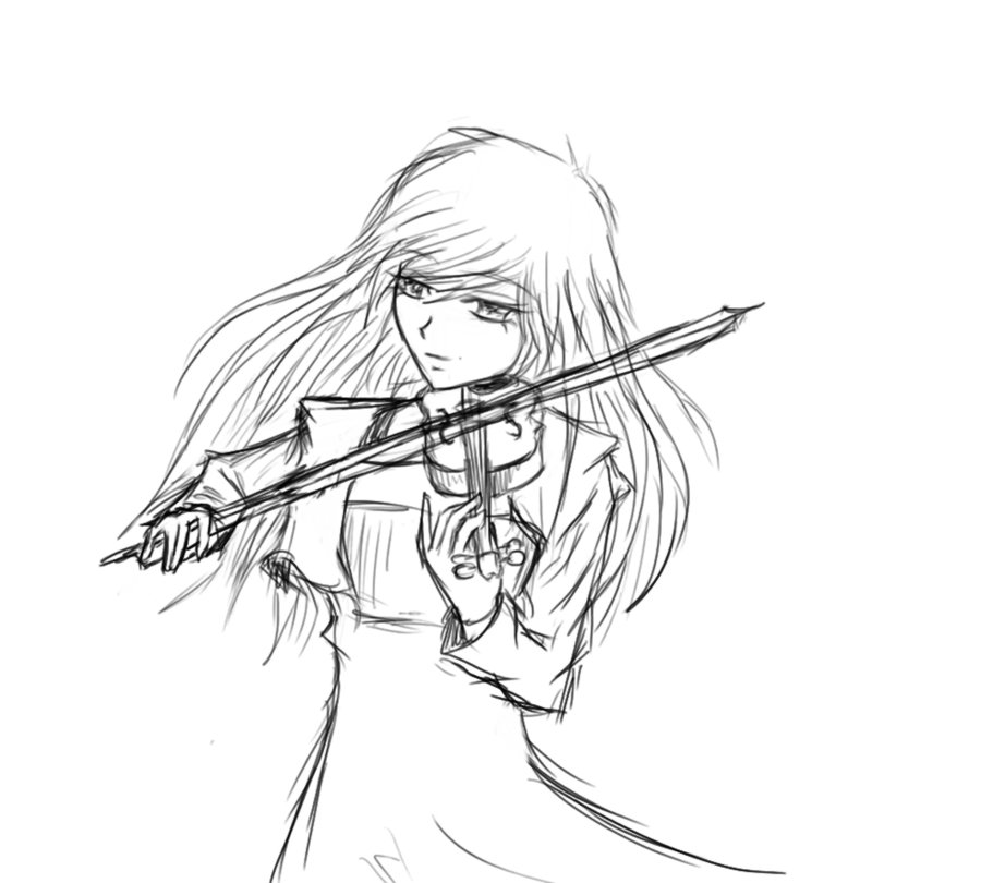 900x810 Anime Girl Playing Violin Drawing Girl Playing Violin Clip Art