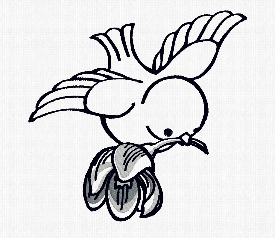 919x794 Beautiful Bird Decorative Machine Embroidery File Design Vip Vp3