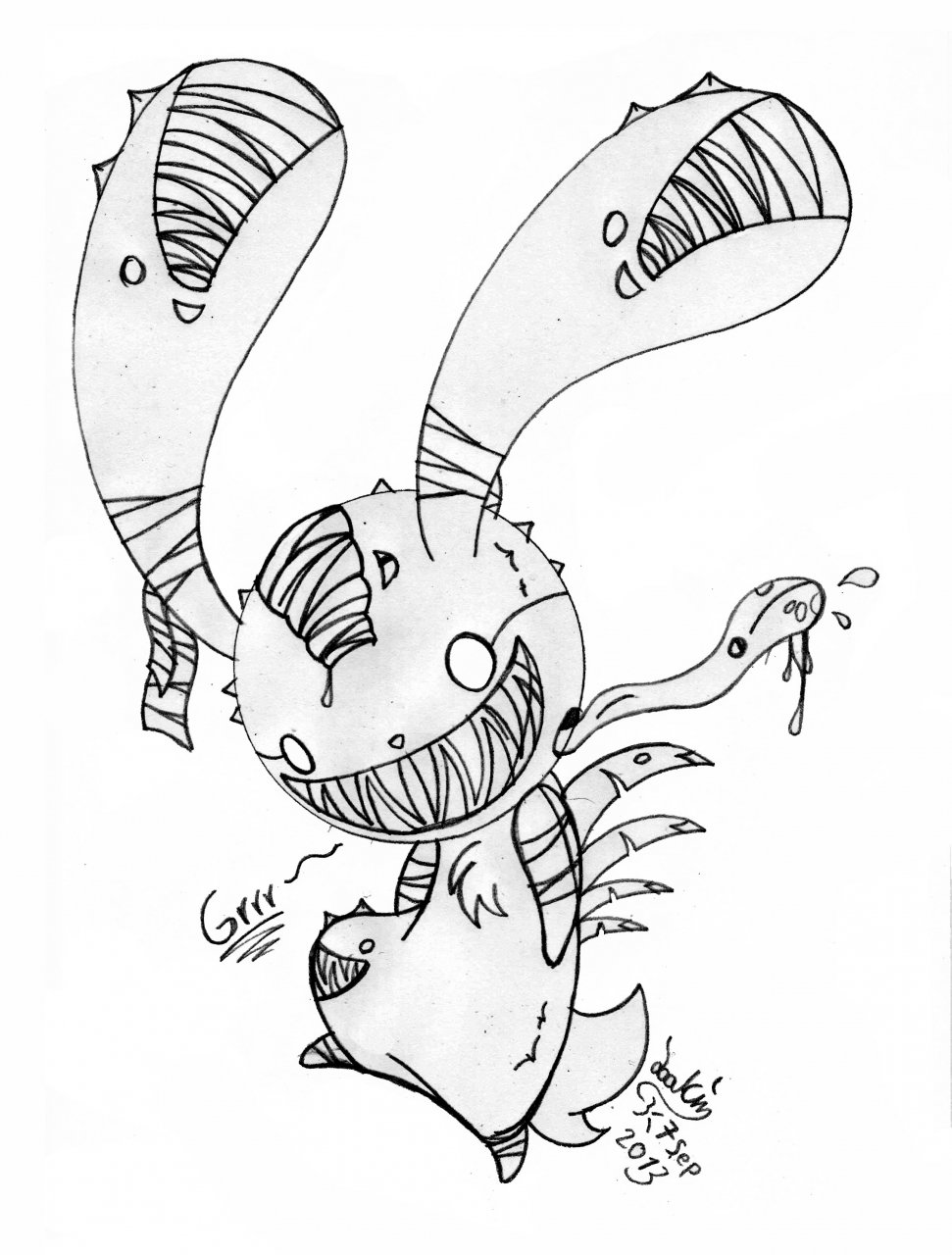 971x1280 Blood Bunny Nightmare Sketch Vip By Joakaha