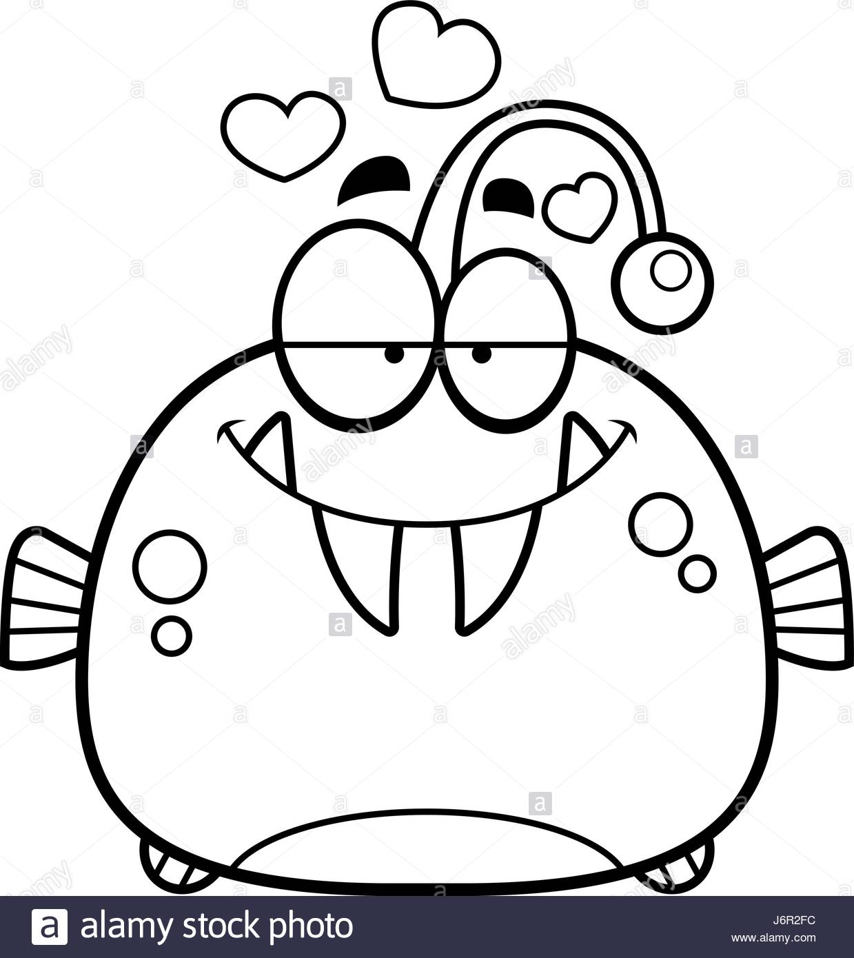 1239x1390 A Cartoon Illustration Of A Viperfish In Love Stock Vector Art