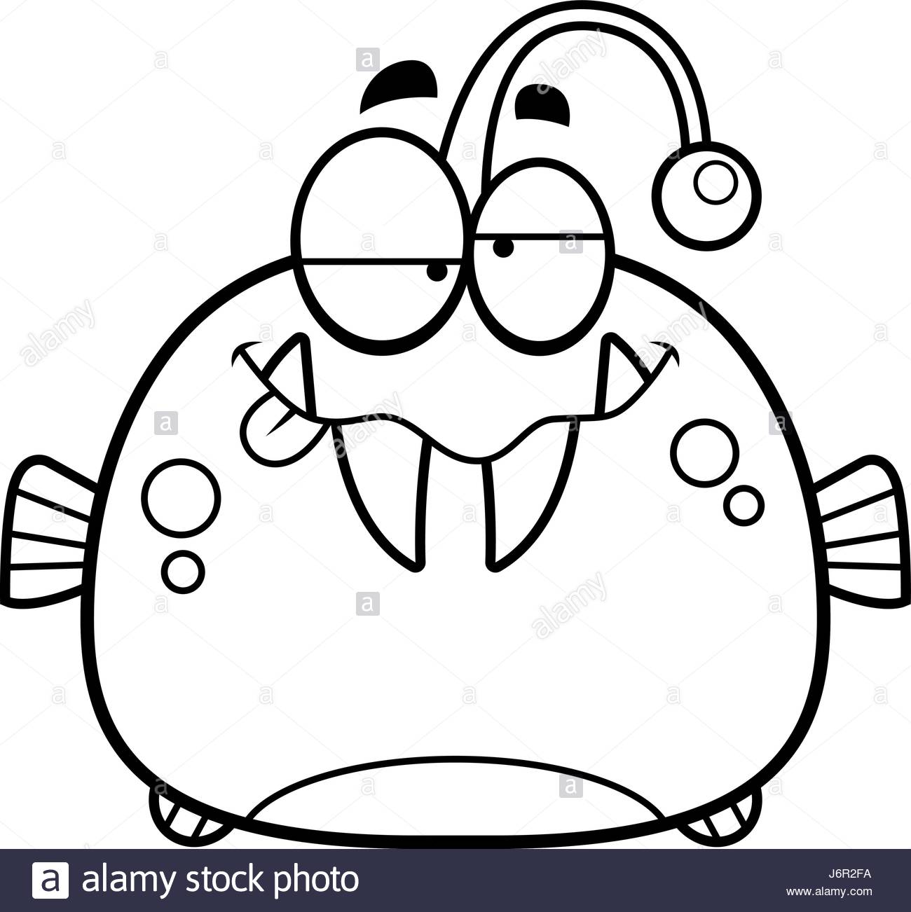 1300x1302 A Cartoon Illustration Of A Viperfish Looking Drunk Stock Vector